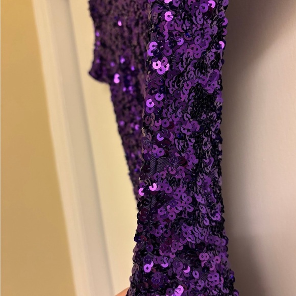 Elegant Purple Sequin Dress - Picture 3 of 8